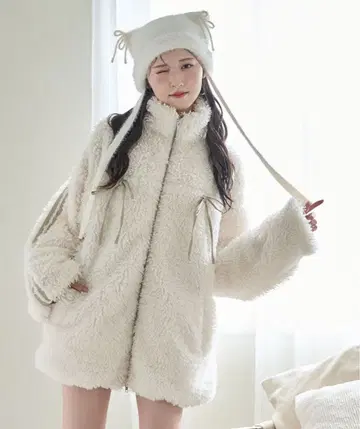 사이드 라인 리본 보아 블루종