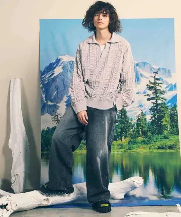 Seersucker-Like Skipper Knit Pullover