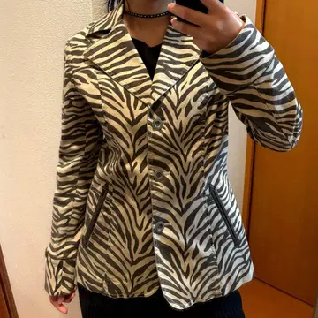 제브라 패턴 자켓 y2k