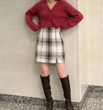 질스튜어트 체크 미니 스커트