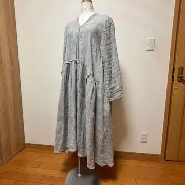 [ used ] RaPPELER 린넨 그레이 긴팔 셔츠 원피스 프리