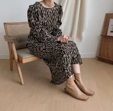 NOKCHA 패턴 레이디  ops 롱 원피스