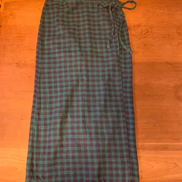 Sunspel 체크 무늬 롱 스커트