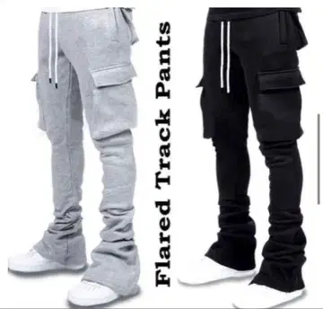 슈컷 트랙 팬츠 부츠컷 카고 팬츠 블랙 사이즈 S