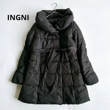 INGNI 잉그 숄 옷깃 충전솜 코트 아우터 벨트 끈 블랙 M