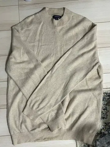 Lands' End 베이지 캐시미어 100% 스웨터