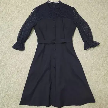 JILL 네이비 레이스 드레스 허리 벨트 포함
