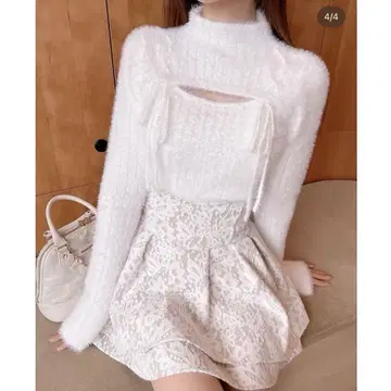 미셸 마카롱 샤기 니트