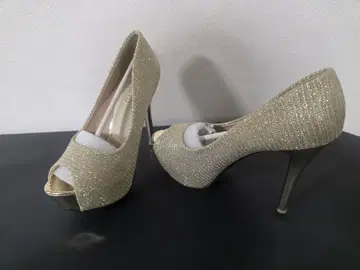 골드 오픈토 하이힐