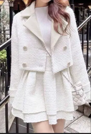 michellMacaron 미셸 마카롱 트위드 셋업 화이트