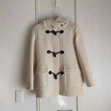 올드 잉글랜드 숏 미들 기장 더플 코트 후드 S 화이트