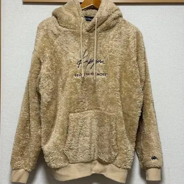 kappa 후드 부착 보아 후드티 베이지 긴팔