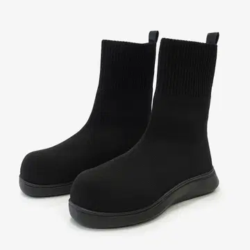 라쿠바키 니트 부츠 블랙