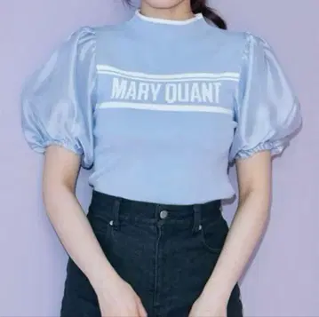 머큐리 듀오 이소재 퍼프 슬리브 니트 마리콴트 콜라보