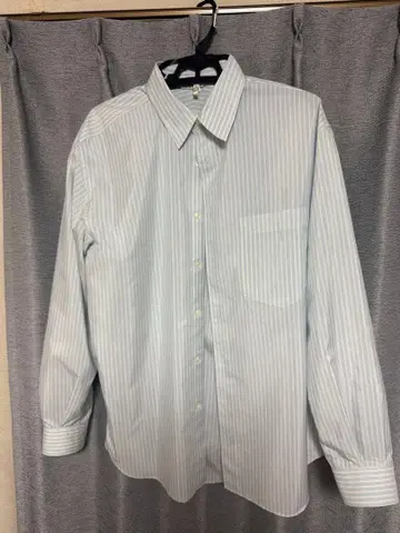 AURALEE FINX POLYESTER STRIPE SHIRT