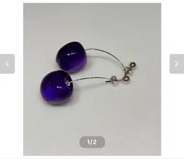 트루 바이 마리코 오이카와 체리 귀걸이 퍼플 보라색 미사용 새상품