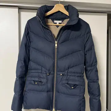 TOMMY 후드 부착 다운 자켓 네이비