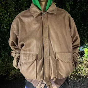 빈티지 천연 가죽 플라이트 자켓 가죽 자켓