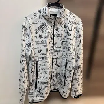 PING 남성용 자켓 화이트 도면 프린트