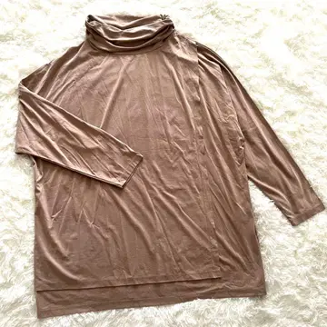 NO ID. BLACK 베이지 터틀넥 아지메 티셔츠 롱 T