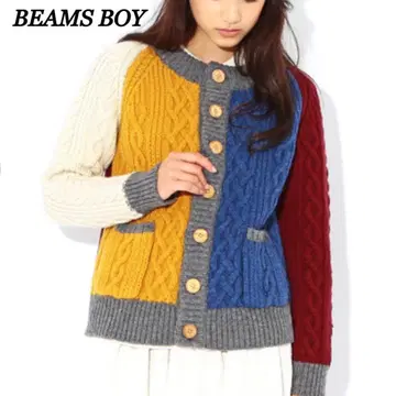 BEAMS BOY 빔즈 보이 긴팔 니트 가디건 아우터 겉옷 가을/겨울