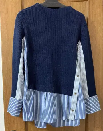 [ BLUE FRONCE ] 레이어드 니트 스웨터 네이비