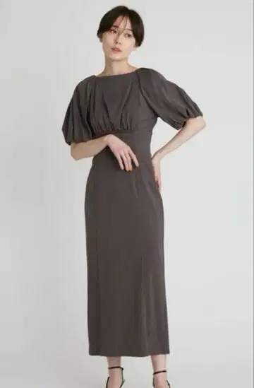 FRAY I.D 벌룬 슬리브 롱 원피스