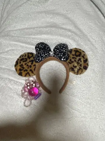 레오파드 무늬 귀 머리띠