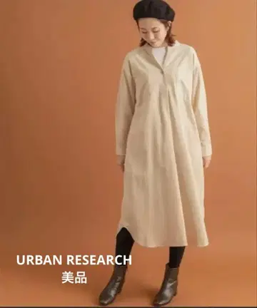 새상품급 베이지 코듀로이 스키퍼 셔츠 원피스 URBAN RESEARCH