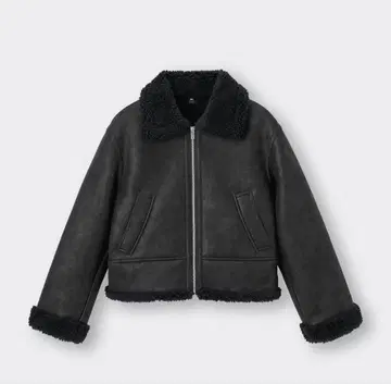 블랙 무스탕 터치 플라이트 자켓 2024 판매