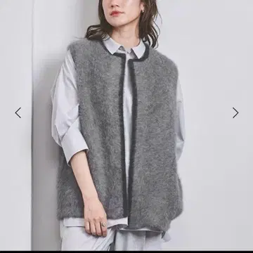 UNITED ARROWS 폭스 캐시미어 니트 베스트 새상품급