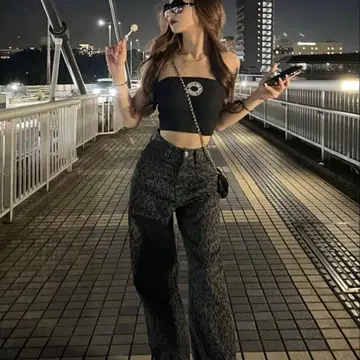 아베일 Avail shoko 쇼코 레오파드 와이드 팬츠