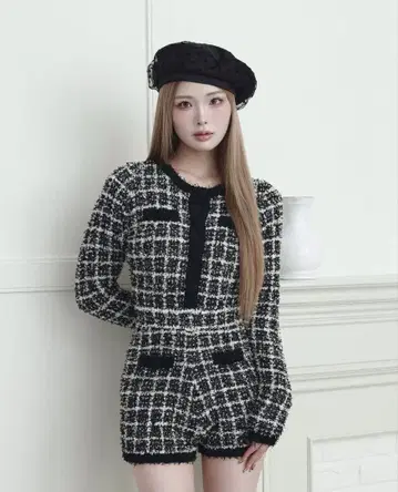 darich 트위드 니트 콤비네존 FL