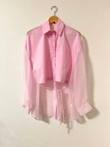 ZARA 시어 셔츠 (핑크)