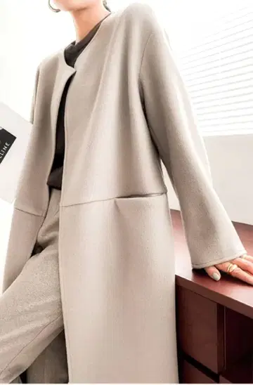 다크 엔젤 Dark Angel 노카라 코트 그레이지 롱 기장