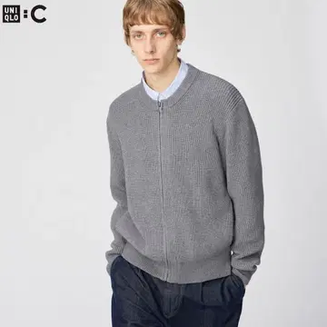 유니클로C 크루넥 풀 집업 가디건 S