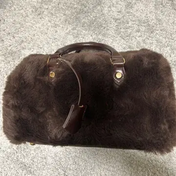 rienda 다크 브라운 퍼 백