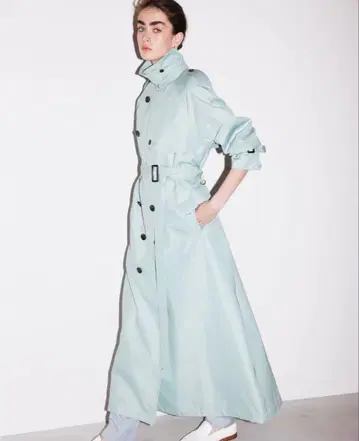 N.O.R.C 롱 트렌치코트 아이스 그린 노크