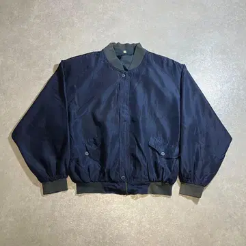00s archive 블루종 자켓 실크 네이비 짧은 기장 구제 의류