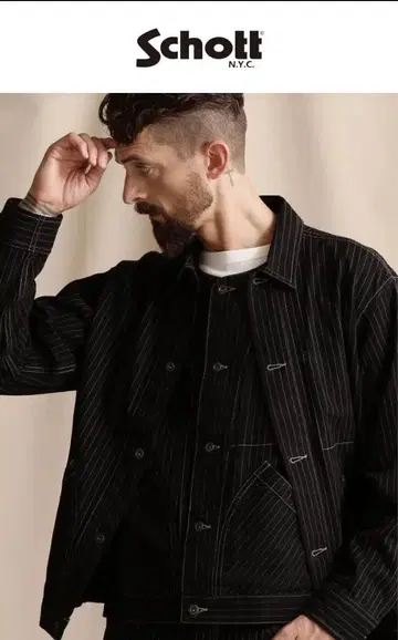 Schott 올드 히코리 데님 자켓