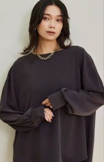 새상품 BARNYARDSTORM 오버 사이즈 긴팔 블라우스 브라운