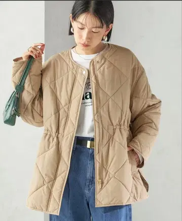 SHIPS 베이지 퀼팅 자켓 38 사이즈