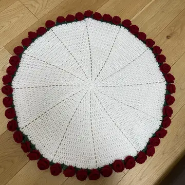 손뜨개질 장미 담요