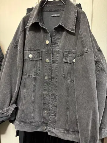 [ INTODUSK ] 데님 자켓 블랙 M