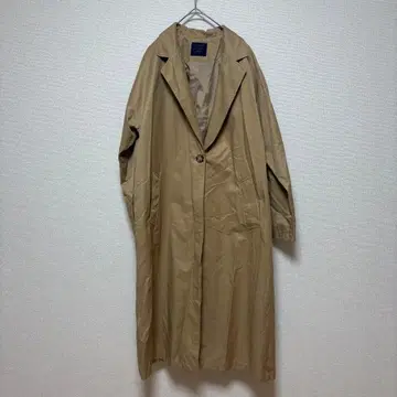 베이지 코튼 롱 코트