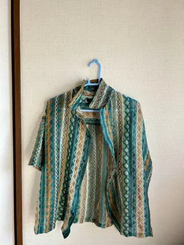 RAGEBLUE 기하학 패턴 하와이안 셔츠 M