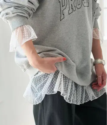 미사용 새상품 택 포함 스픽 앤 스팬 튤 도트 튜닉