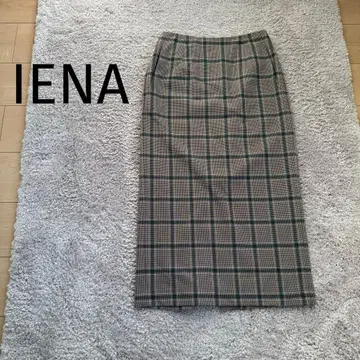 IENA 체크 스트레치 타이트 스커트