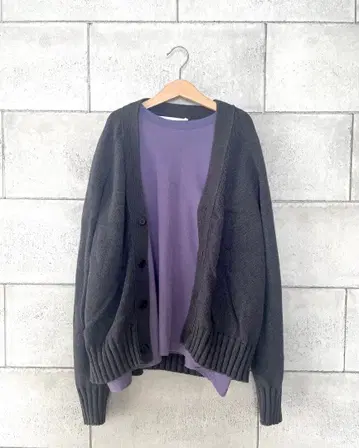 울 캐시미어 니트 가디건 베리떼꾸르