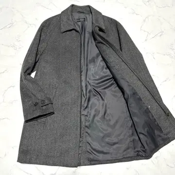 컨디션 최상 레어 캐시미어 100% 스텐카라 코트 지퍼 헤링본 그레이